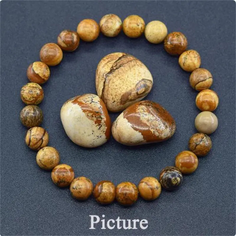 Natural Stone Tiger Eye Beaded Bracelet for Yoga
