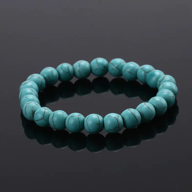 Elastic Beaded Bracelet with Natural Tiger Eye Stones